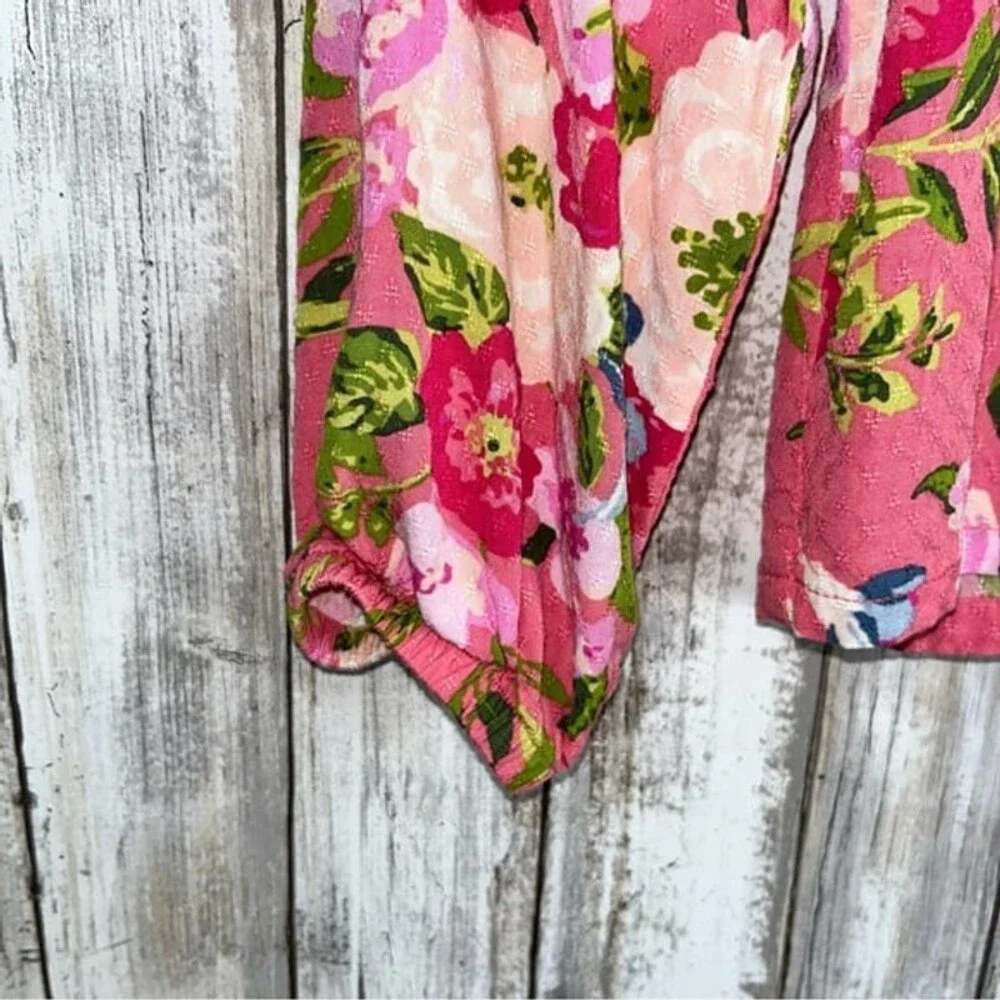 Matilda Jane Girls Always Blooming Pink Floral Ruffle Top 8 - Picture 4 of 5